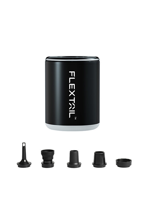 مضخة هواء صغيرة سوداء من نوع FLEXTAIL TINY PUMP 2X - مضخة هواء محمولة بقوة 4 كيلو باسكال مزودة بمصباح تخييم وبطارية 1600 مللي أمبير، Infalti