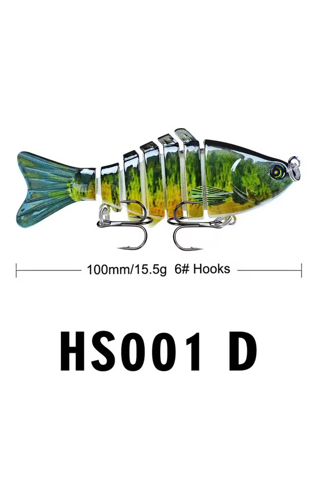 D Multi Jointed Swimbait,Slow Sinking Segmented Bass Fishing Lure,Swimming Fishing Lure For Freshwa.