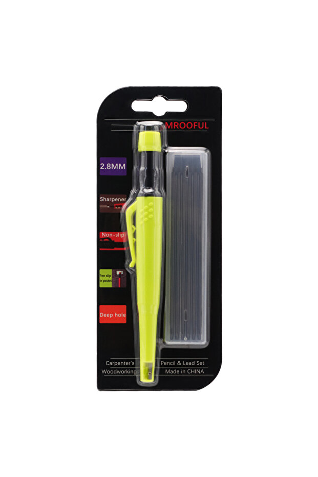 yellow set black Woodworking Pencil Card Set, Deep Hole Marking and Drawing, with 2.8mm Reliable and