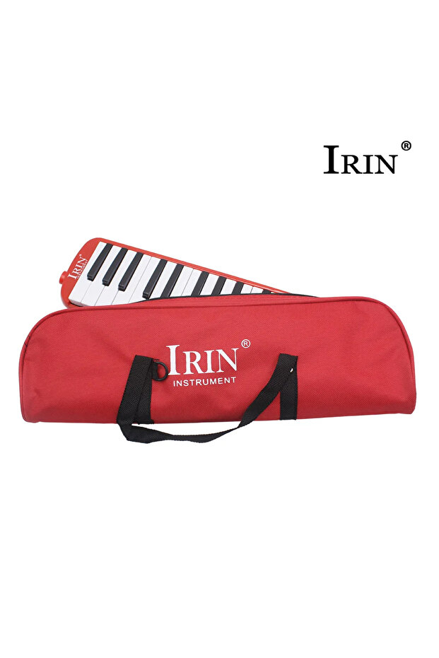Red IRIN Portable 32 Keys Piano Melodica Set with Carrying Bag Professional Durable Melodic Playing