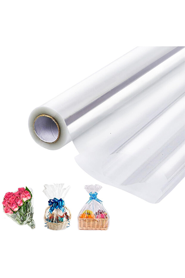 Other Other Clear 1 Roll, Clear Cellophane Roll, Wrap for Gift Baskets Flowers Food, 16 in X 100 Ft-