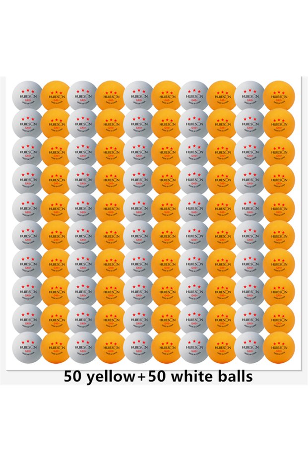 50 white 50 yellow Huieson 3 Star Ping Pong Balls 50~100 PCS ABS 40+ New Material Table Tennis Balls