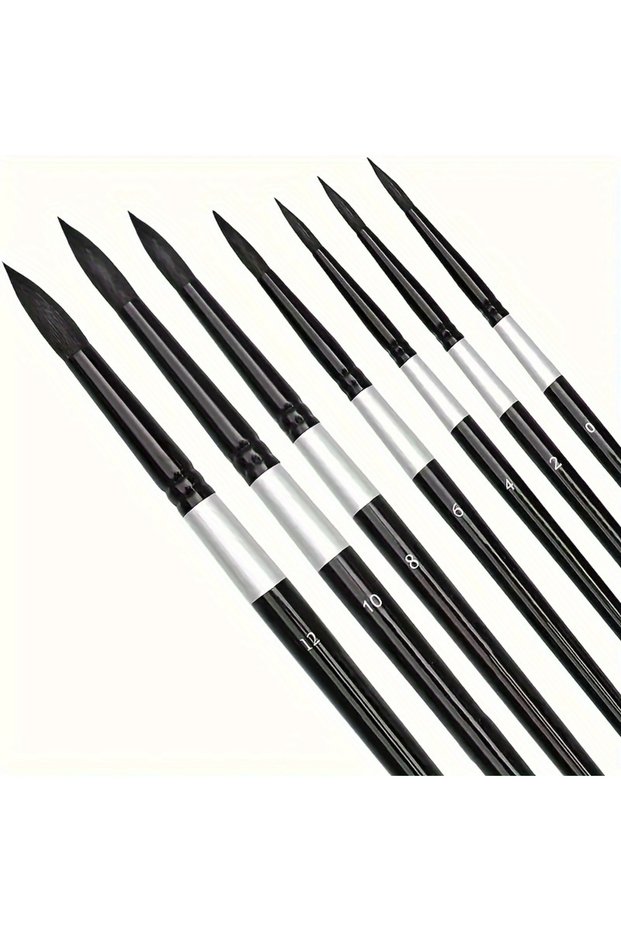 7pcs professional watercolor brushes, for students and beginners, acrylic, ink, and watercolor pa...