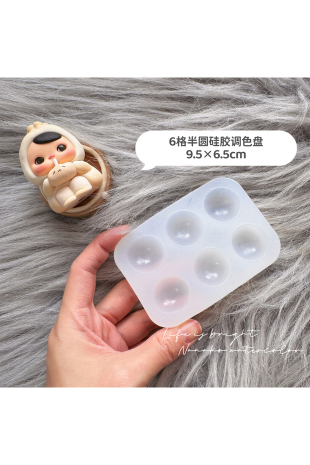 6 Grid Round 6 Grid/12 Grid Silicone Palette Free-to-wash Paint Palette Tray for Adults and Student,
