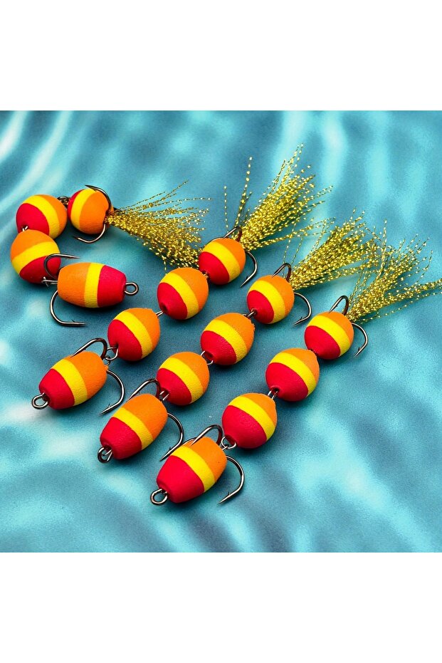 FCP29T-2701-C ANFS 4pcs Floating Method Carp Fishing Bait with Hooks, Feeder Buoyancy Lures, Catfish