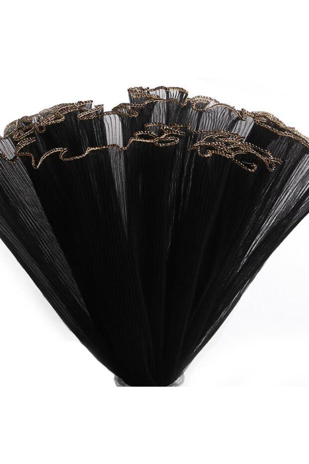 Golden edge black 28cmx4yard Flower Wrapping Paper Pearl Wave Yarn Flower Packaging Lace Mesh Floris