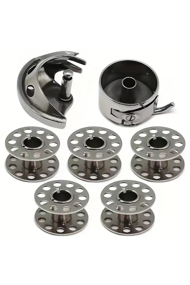 7pcs 7-piece set of vintage sewing machine accessories: durable metal shuttle core, shuttle shell ho