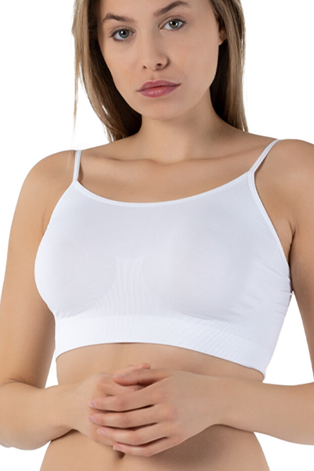 درزة مخفية خياطة مخفية حمالة صدر أساسية بحزام رفيع، حزمة مكونة من 3 قطع - 6