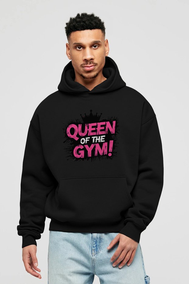 Gym, Sports, Fitness 30 Pre-Printed Black Hoodie Oversize Hooded Sweatshirt Men Women