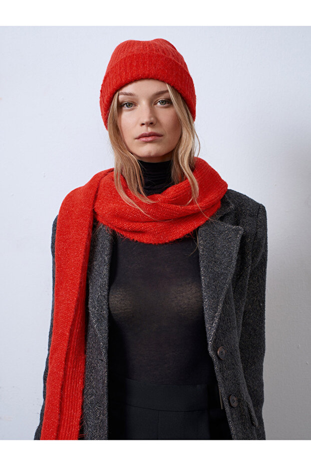 A004 Set de eșarfe și berete-roșu - 2
