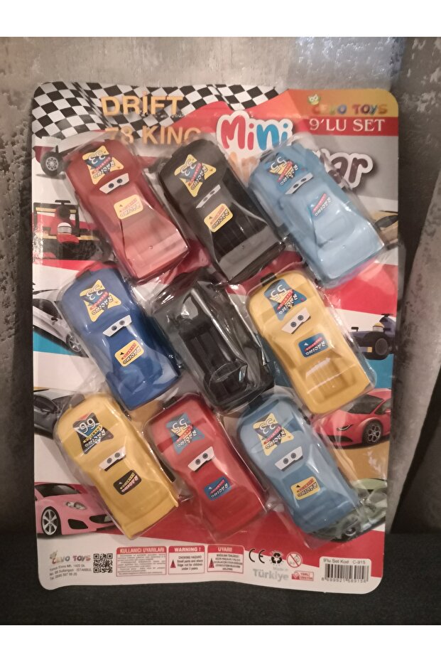 Oyuncak 9'lu Mini Arabalar, - 1