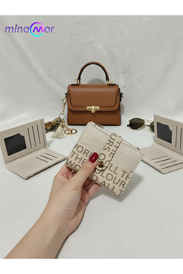 Women's Wallet with Text Pattern