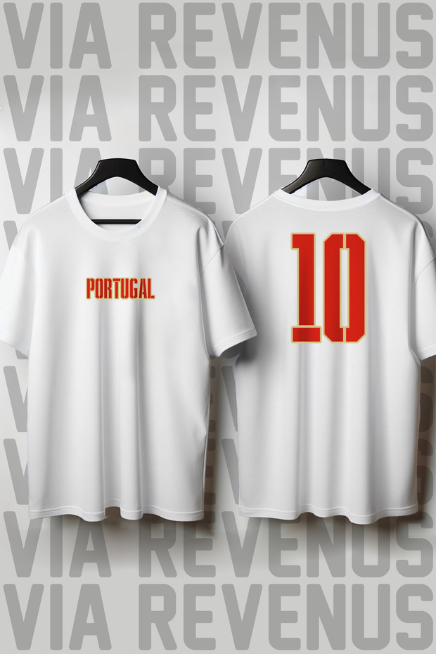 Portugal World Cup 26 Printed Crew Neck Wide Fit Unisex Tshirt