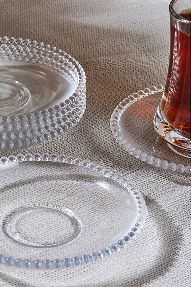 girona çay tabak - 12 li boncuklu çay tabağı - 2