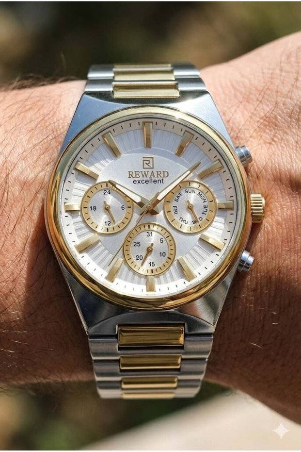 Multifunction Men's Wristwatch | 45 mm Steel Case, Mineral Glass, 5 Atm, Dual Color