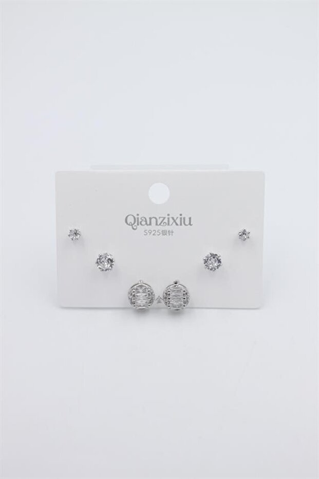 Multiple Set Earrings - Silver - 1