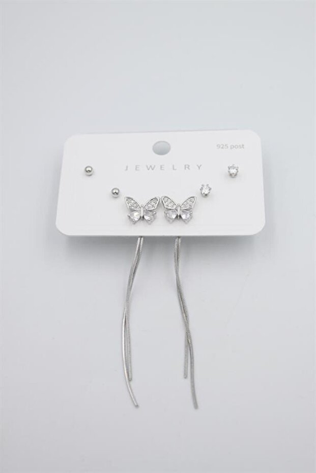 Multiple Set Earrings - Silver - 2