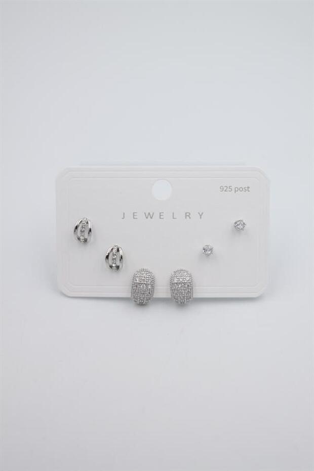 Multiple Set Earrings - Silver - 2
