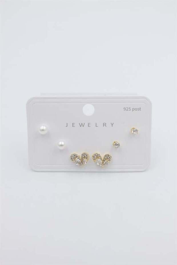 مجموعة أقراط متعددة - ذهبي - 1