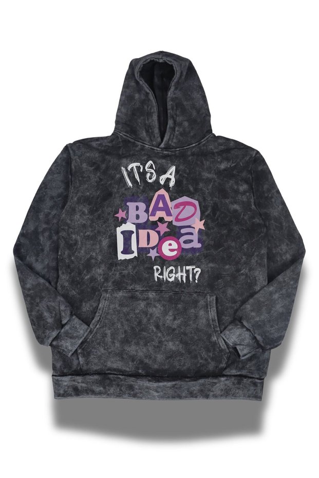 Unisex Its Bad Idea Right Printed Hooded Washable Sweatshirt, Oversized Olivia Rodrigo Hoodie
