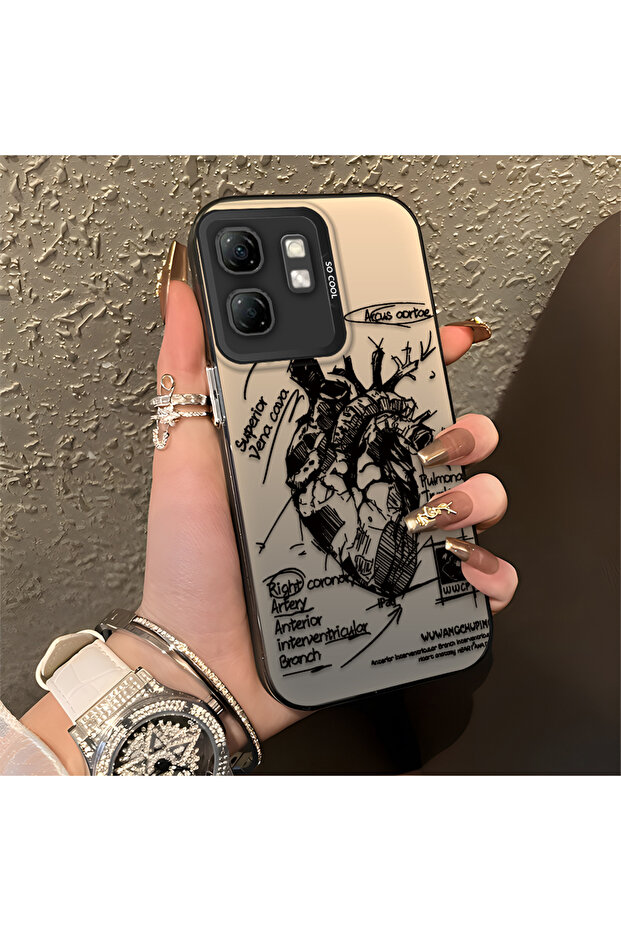 حافظة Infinix Smart 9 المتوافقة مع الحافة السيليكونية الصلبة والمضادة للسقوط بنمط إبداعي - 4