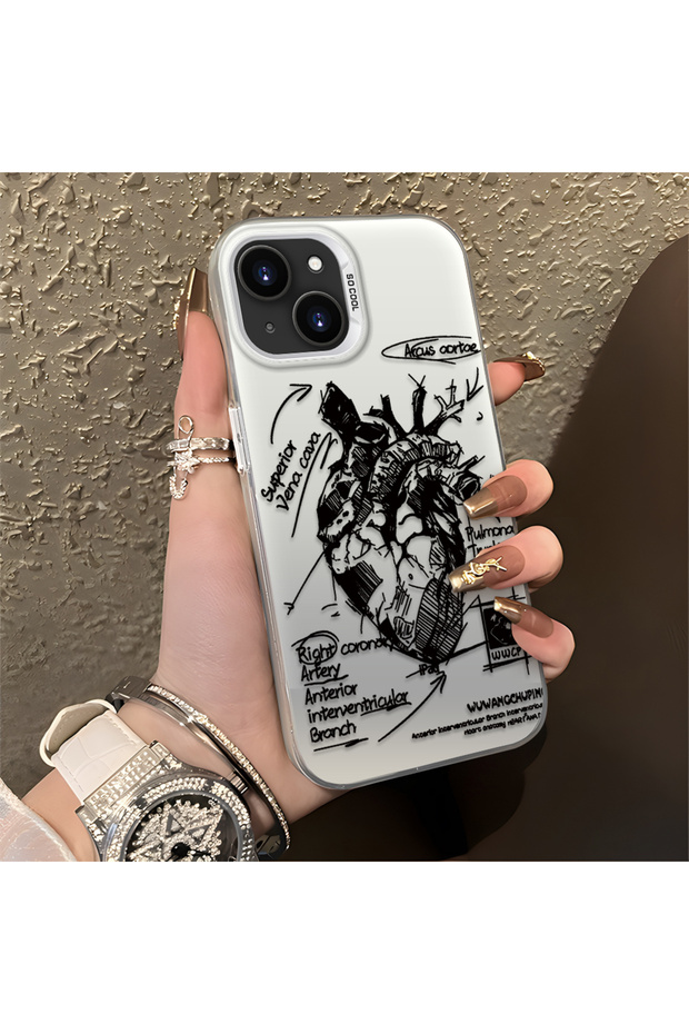 حافظة مضادة للسقوط من السيليكون المتوافقة مع هاتف iPhone 14 Plus/15 Plus، نمط إبداعي - 4