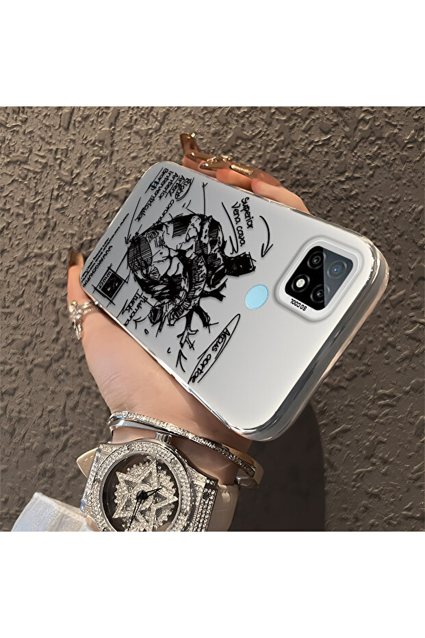 حافظة Realme C21 متوافقة مع الحافة السيليكونية الصلبة والمضادة للسقوط، بنمط إبداعي - 3