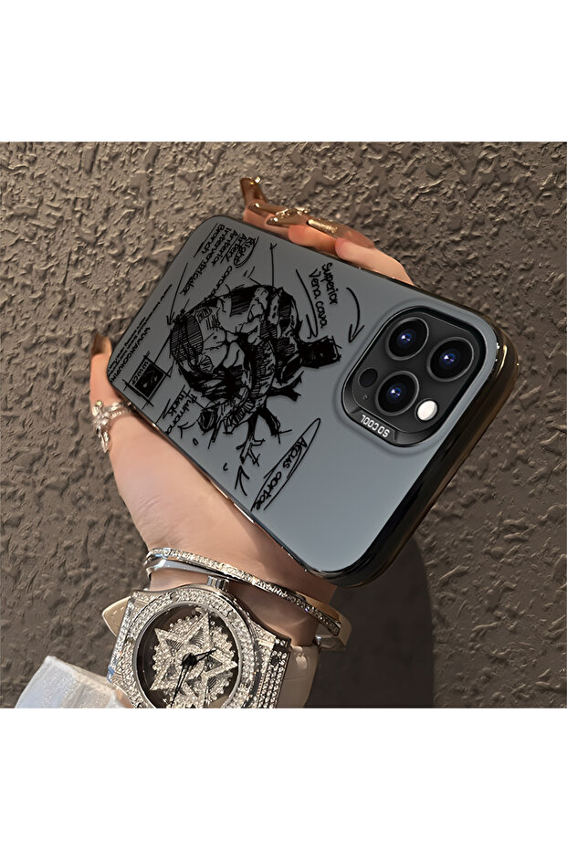 حافظة مضادة للسقوط من السيليكون المتوافقة مع هاتف iPhone 14 Pro Max، نمط إبداعي - 3