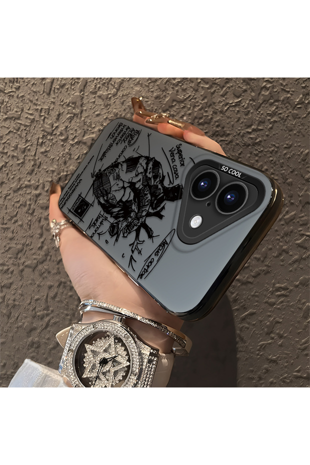 حافظة مضادة للسقوط من السيليكون المتوافقة مع هاتف iPhone 16، ذات نمط إبداعي - 3