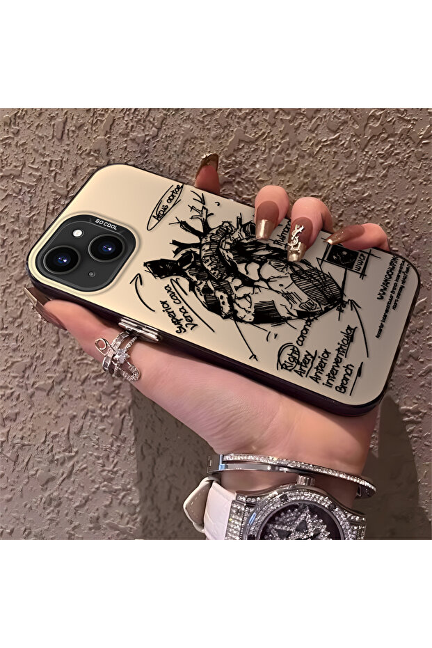 حافظة مضادة للسقوط من السيليكون المتوافقة مع هاتف iPhone 14 Plus/15 Plus، نمط إبداعي - 2