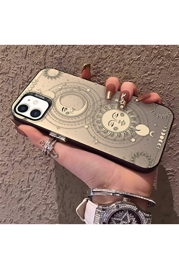 حافظة مضادة للسقوط من السيليكون المتوافقة مع هاتف iPhone 12، بنمط القمر - 2