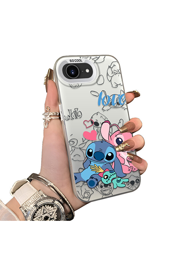 غطاء حماية متوافق مع آيفون 16e، مصنوع من السيليكون بحواف صلبة ومضاد للسقوط، بنمط مطرز - 1