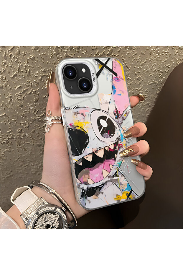 حافظة متوافقة مع آيفون 14 بلس/15 بلس، مصنوعة من السيليكون بحواف صلبة ومضادة للسقوط مع نمط مخيط - 4