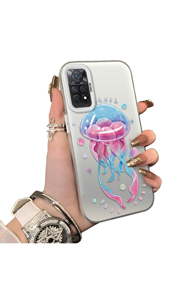 Xiaomi Redmi Note 11 Pro Compatible Silicone Edge Hard Back Anti-Fall Case Sponge Fish Pattern
