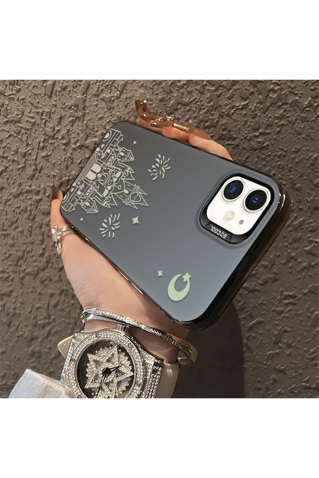 حافظة من السيليكون المتوافقة مع هاتف iPhone 12 ذات حافة صلبة ومضادة للسقوط بنمط قلعة - 3