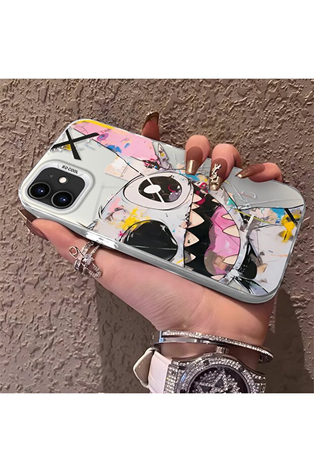 حافظة من السيليكون المتوافقة مع هاتف iPhone 12 ذات حافة صلبة ومضادة للسقوط ونمط ستيتش - 2