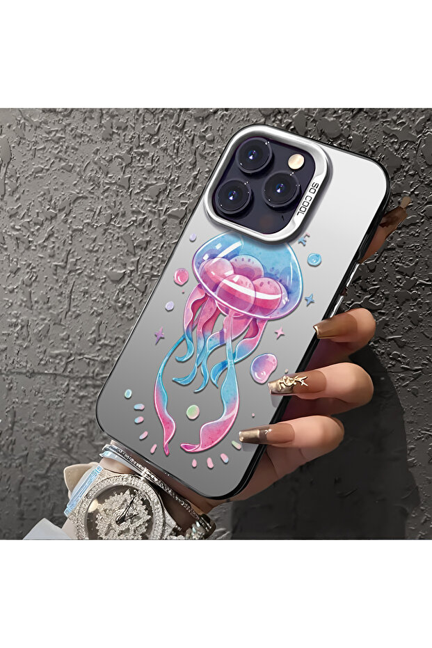 حافظة مضادة للسقوط من السيليكون المتوافقة مع هاتف iPhone 16e، بنمط سمكة إسفنجية - 6