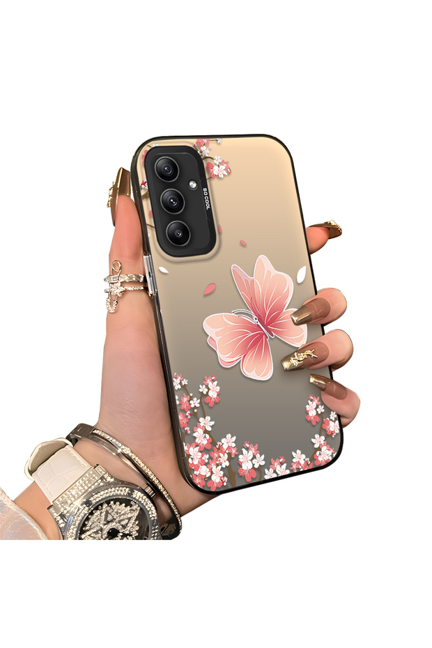 Samsung Galaxy A34 5g Compatible Silicone Edge Hard Back Anti-Fall Butterfly Pattern Case