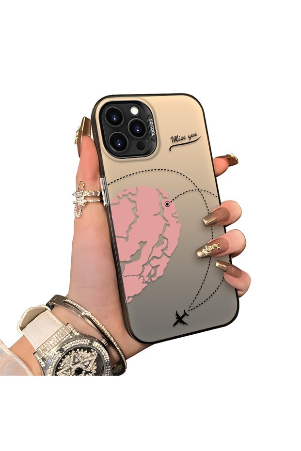 iPhone 15 Pro Max Compatible Silicone Edge Hard Back Anti-Fall Valentine's Patterned Case