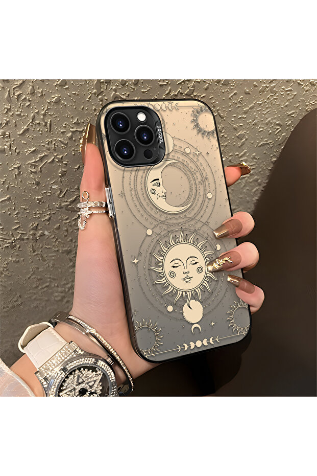 حافظة مضادة للسقوط من السيليكون المتوافقة مع هاتف iPhone 14 Pro Max، بنمط القمر - 4