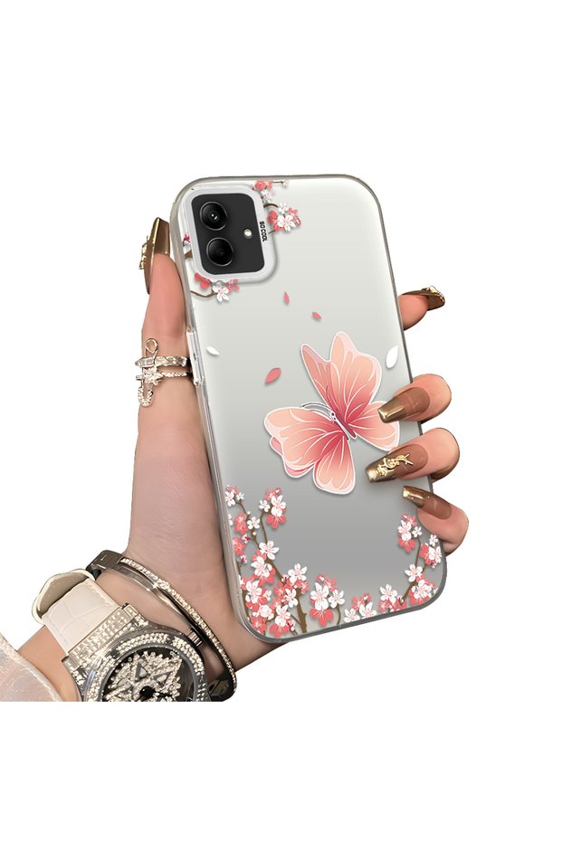 Samsung Galaxy A03 Compatible Silicone Edge Hard Back Anti-Fall Butterfly Pattern Case