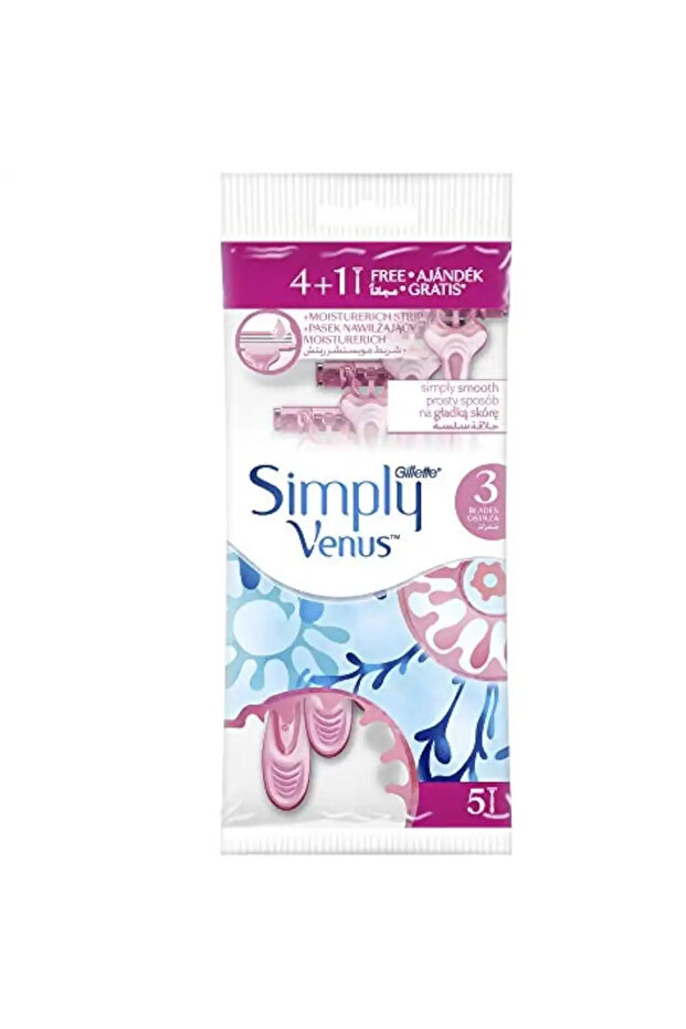 Simply Venus 3Blades Disposable Razor for Women- 5pcs