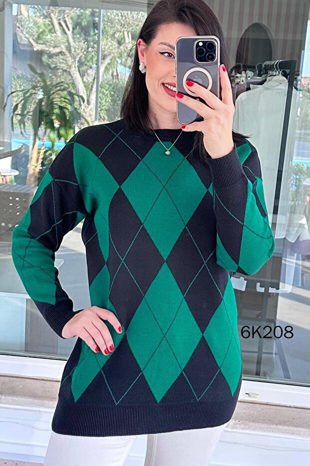 Baklava Pattern Knitwear Tunic 6K208