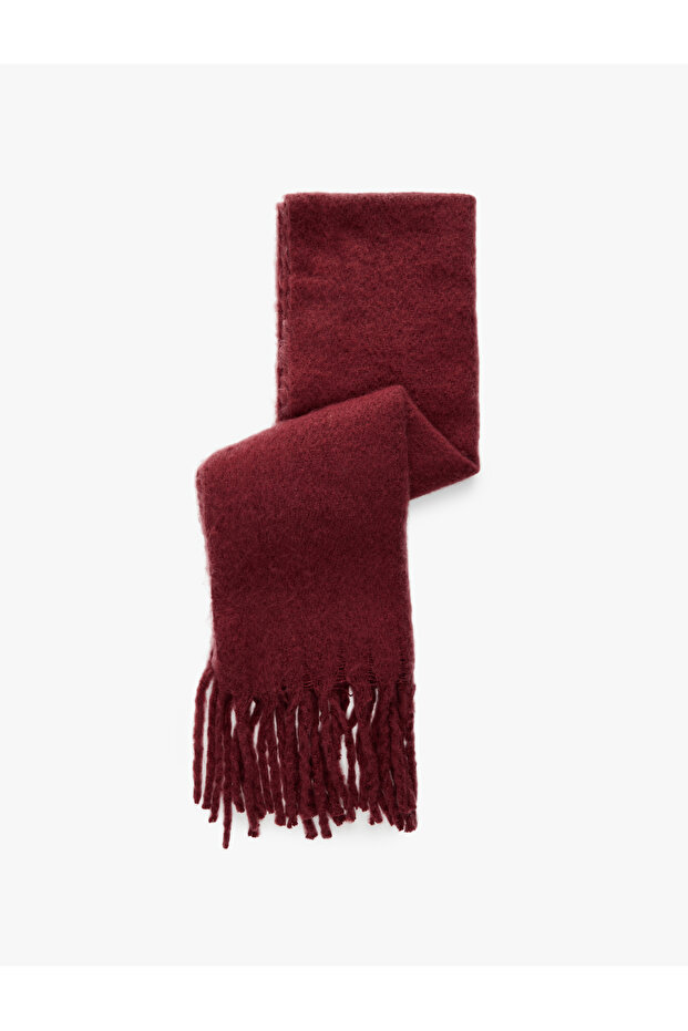 Soft Textured Tasseled Long Scarf
