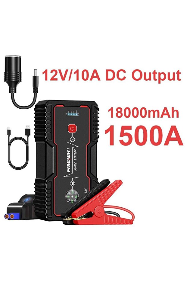 18000mAh 1500A Car Jump Starter, Jump Starter Battery Pack (7.0 L Gas, 5.5L Diesel)