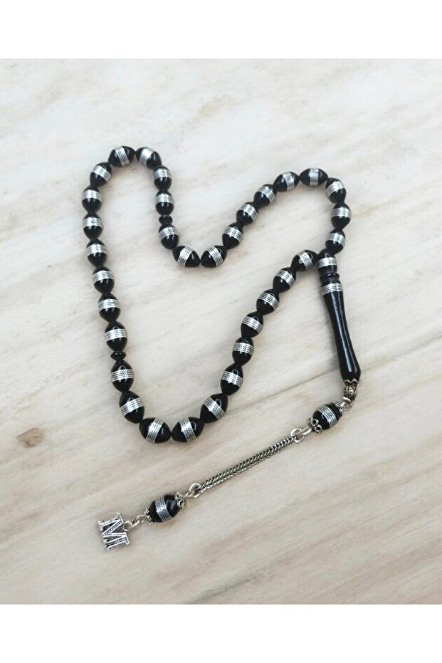 Kuka Brass Rosary with Silver Tassels and Silver Letters Kuka Prayer Beads