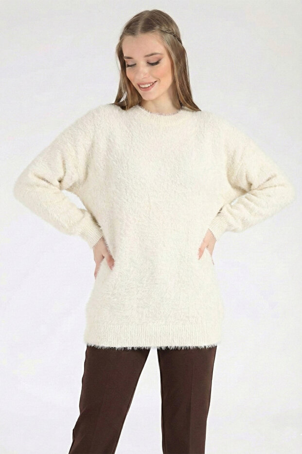 44154 - Stylish Comfortable Soft Angora Fabric Women's Knitwear Long Sweater