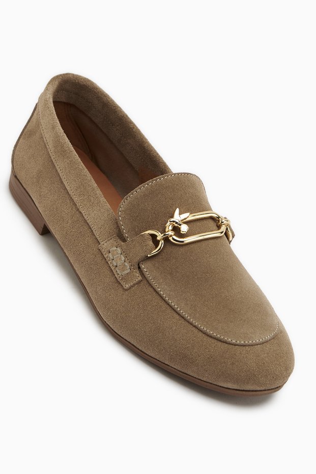 Alessa Genuine Leather Mink Buckle Loafer Women's Casual Moccasin Shoes