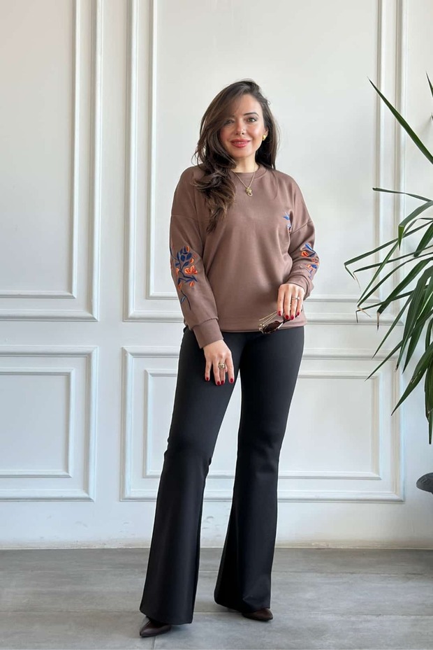 İspanyol Paça Çelik Örme Tayt Pantolon - 2