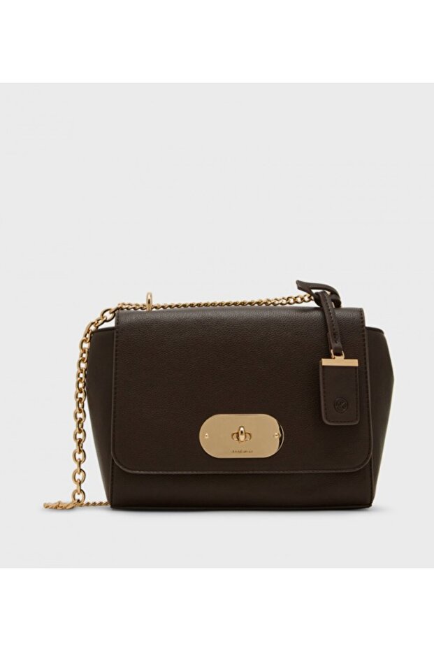 Textured Twist-lock Shoulder Bag